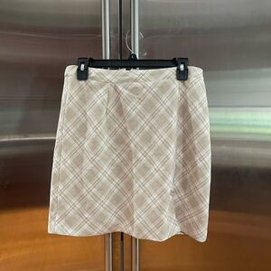 Entro Beige Plaid Kids Skirt